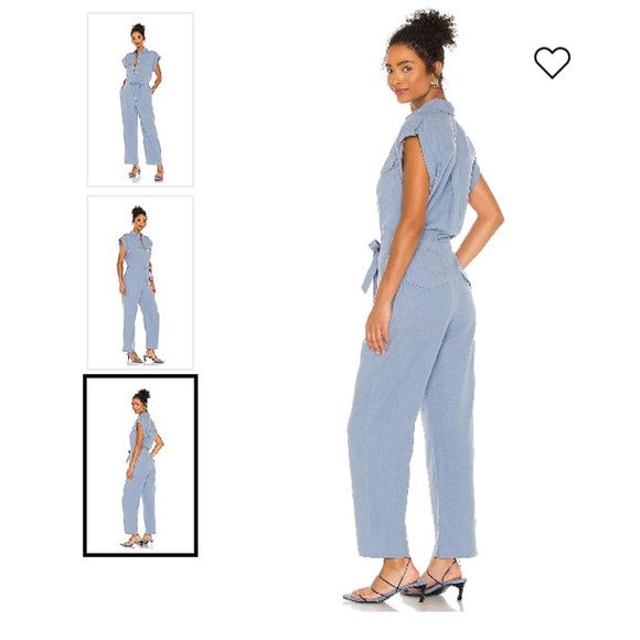 Rag & Bone Luna Jumpsuit Blue Linen Blend Excellent Size M - Picture 12 of 13